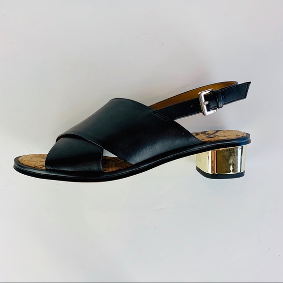 Sam Edelman Heels 7.5 Slingback Vegan Gold Heels - Picture 4 of 8